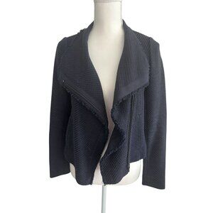 VINCE Navy Blue Knit Moto Long Sleeve Jacket Size XS